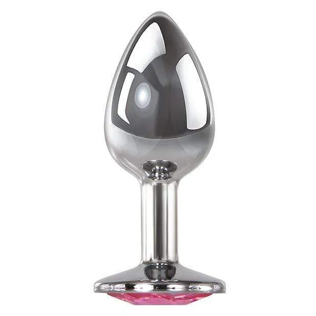 Adam & Eve - Pink Gem Anal Plug Small (Silver)