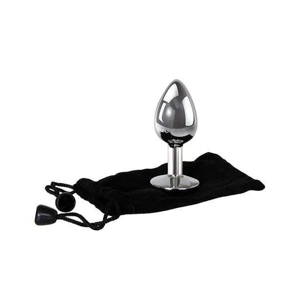 Adam & Eve - Pink Gem Anal Plug Small (Silver)
