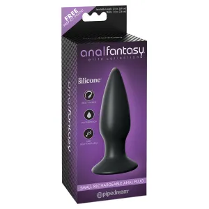 Anal Fantasy Elite Collection Small Rechargeable Vibrating Silicone Anal Plug Black