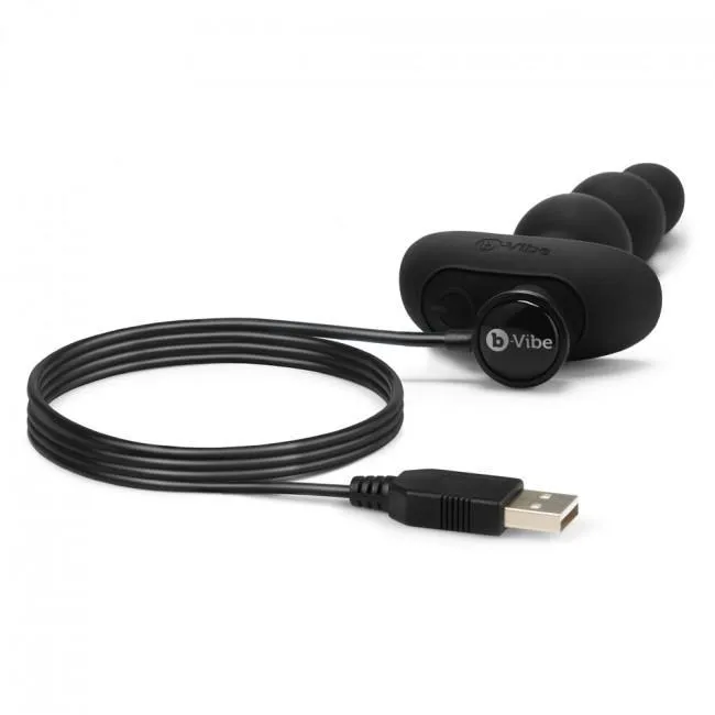 B-Vibe - Triplet Remote Control Rechargeable Anal Beads (Black)