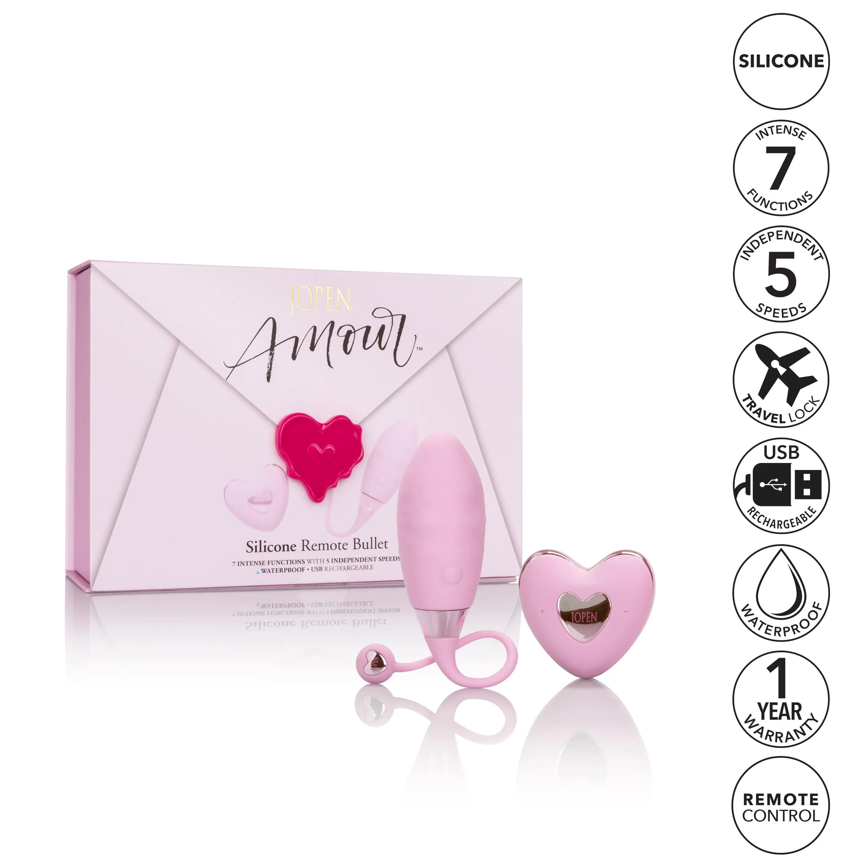 Calexotics - Amour Silicone Remote Egg Bullet Vibrator (Pink)