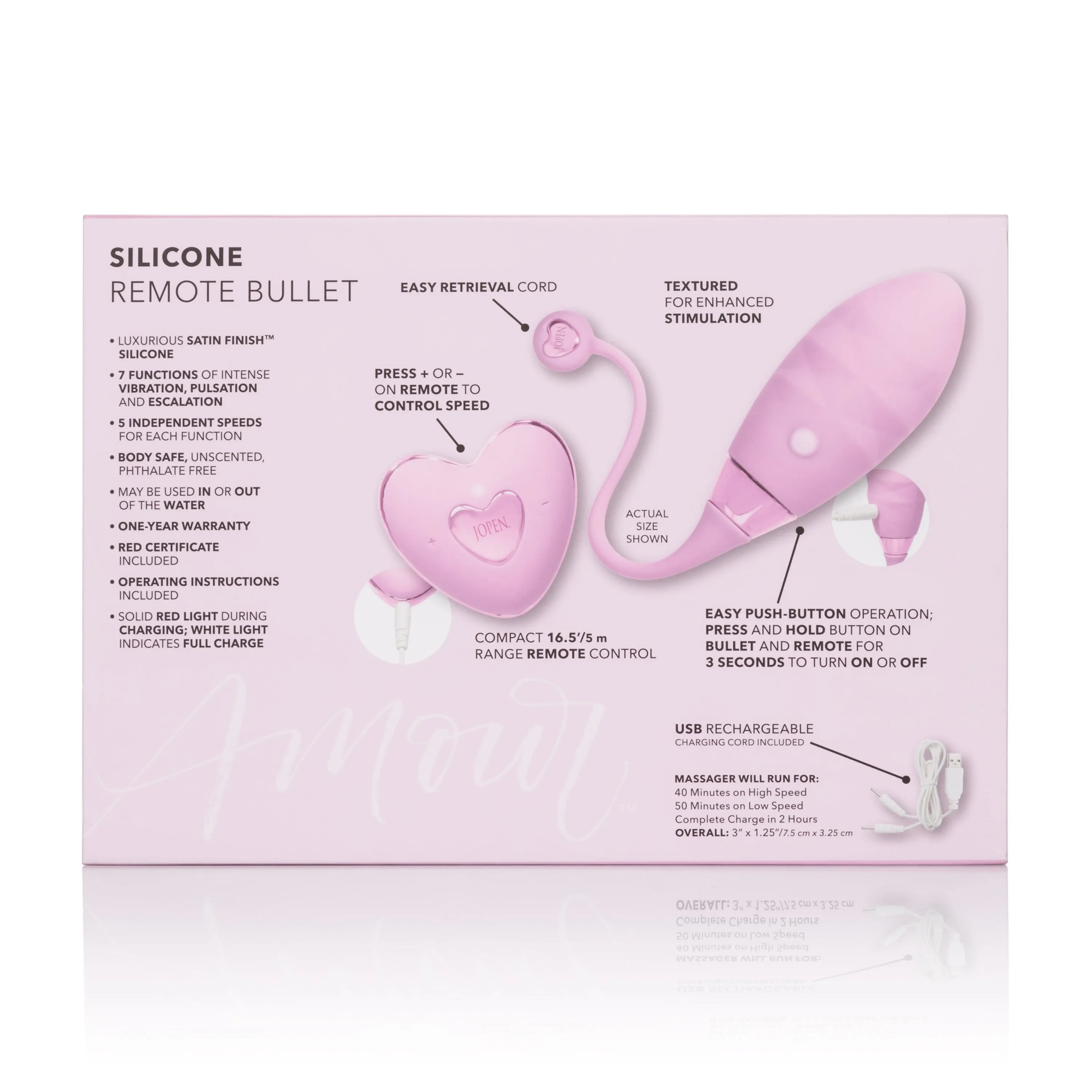 Calexotics - Amour Silicone Remote Egg Bullet Vibrator (Pink)