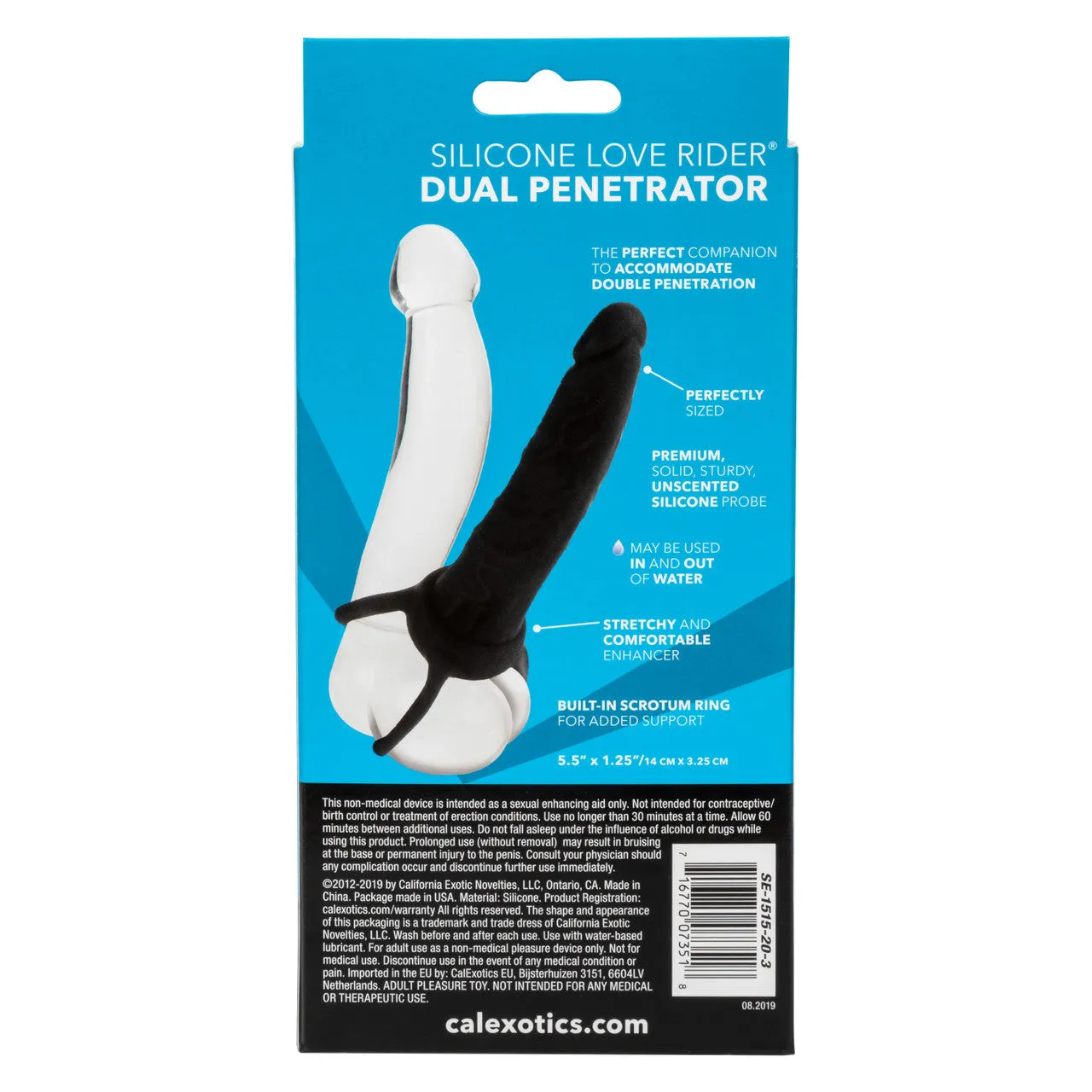 CalExotics Silicone Love Rider Dual Penetrator Dildo Couples Sex Toy