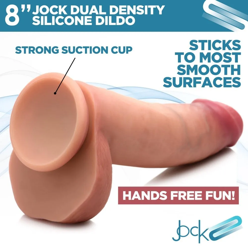 Jock 8 Dual Density Silicone Dildo Realistic Dong Suction Cup Couples Sex Toy