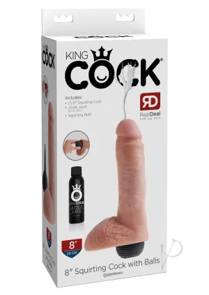 Kc 8 Squirtin Cock W/balls Flesh