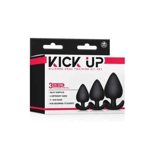 Kick Up - 3 in 1 Silicone Anal Training Set Black 7A