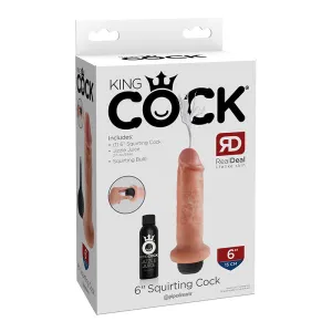 King Cock 6 in. Squirting Cock Realistic Dildo Beige