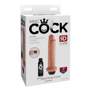 King Cock 7 in. Squirting Cock Realistic Dildo Beige
