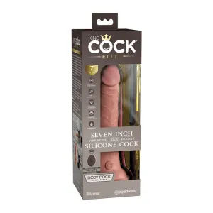 King Cock Elite 7 in. Vibrating Realistic Dildo With Suction Cup Beige