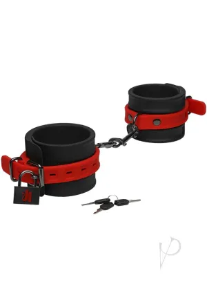 Kink Silicone Ankle Cuffs Blk/red
