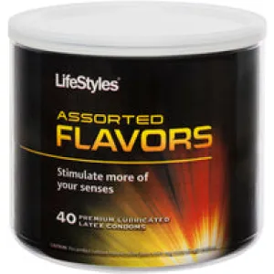 Lifestyles Latex Condoms Assorted Flavors 40 Pieces