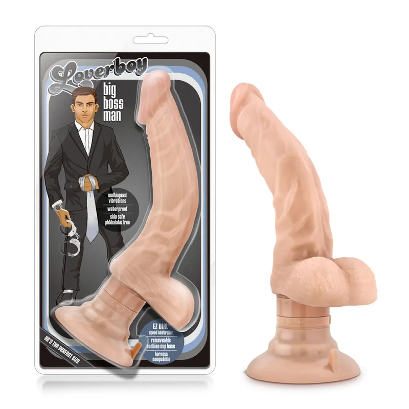 Loverboy The Boss Man Realistic 10.25 in. Vibrating Dildo with Balls Beige