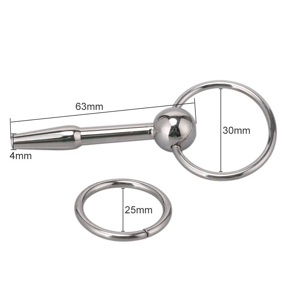 Men Penis Plug Urethra Sounds Glans Training Cum Stopper With Ring
