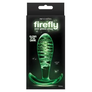 NS Novelties - FireFly Glow In The Dark Glass Anal Plug Ace (Clear)