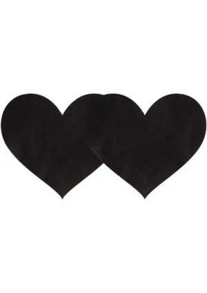PASTIES BLACK SATIN HEART
