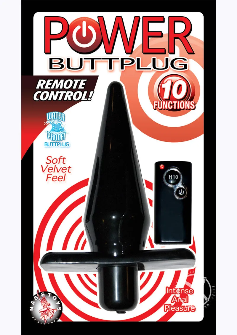 Power Butt Plug W/remote - Black