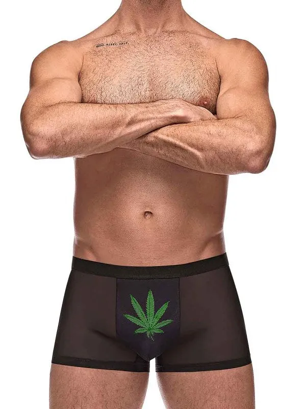 Private Screening Micro Mesh & Modal Pot Leaf Black MD