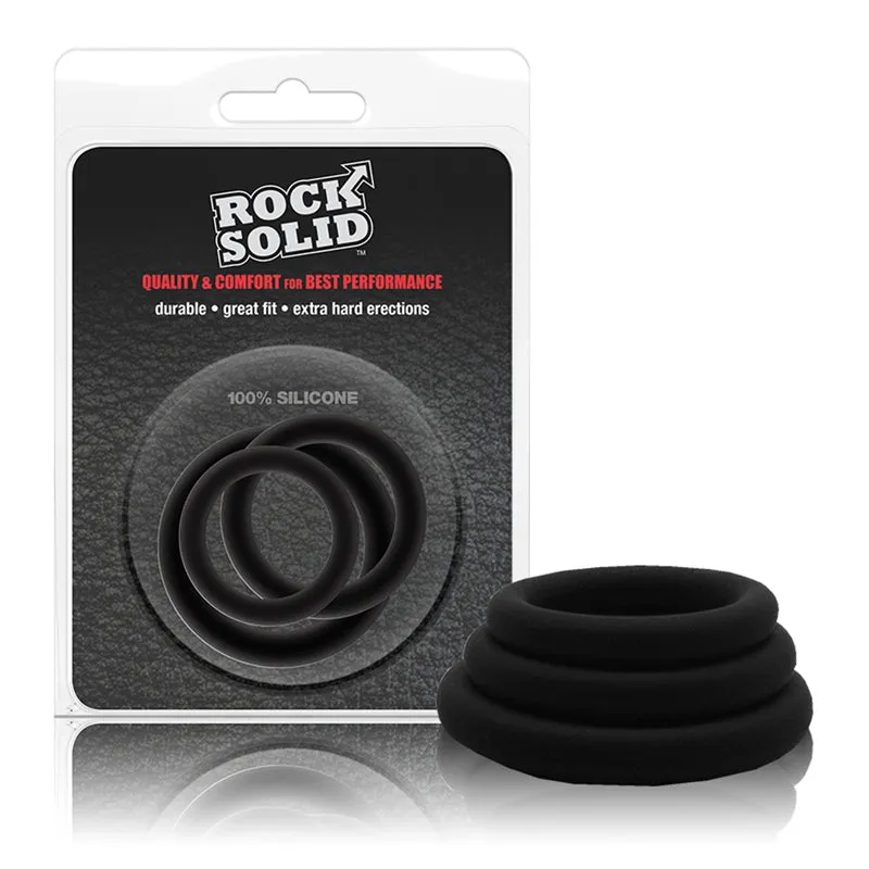 Rock Solid Black Gasket Silicone 3pc Set (.75in.1in.1.25in)
