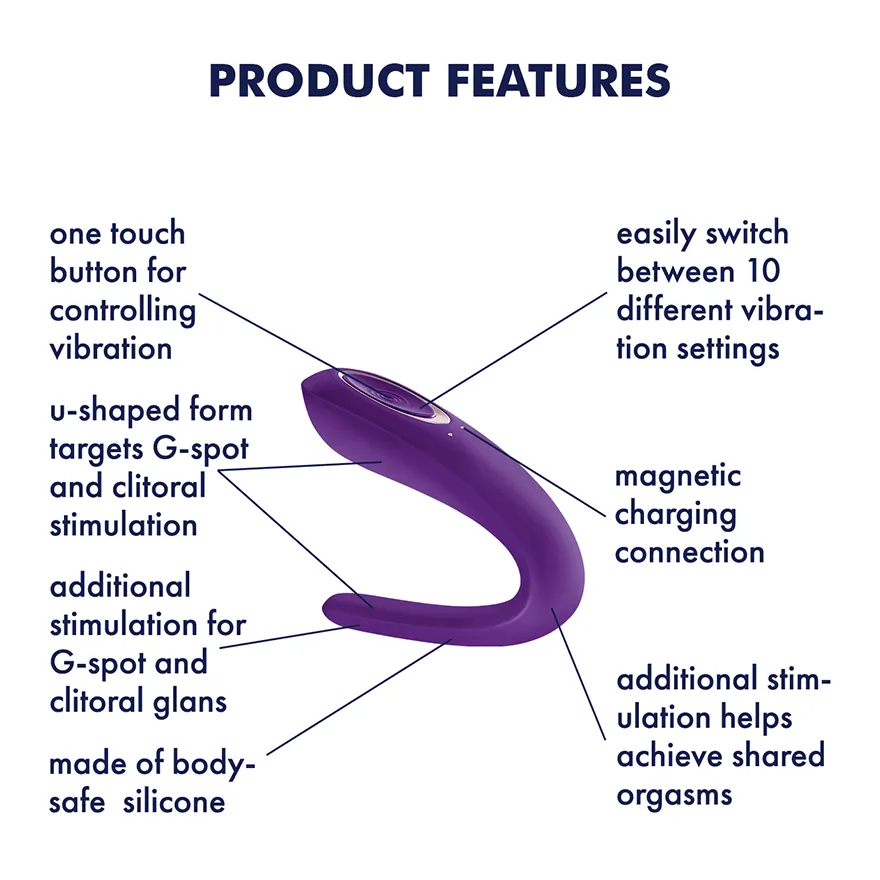 Satisfyer - Double Classic Partner Couple's Vibrator (Purple)