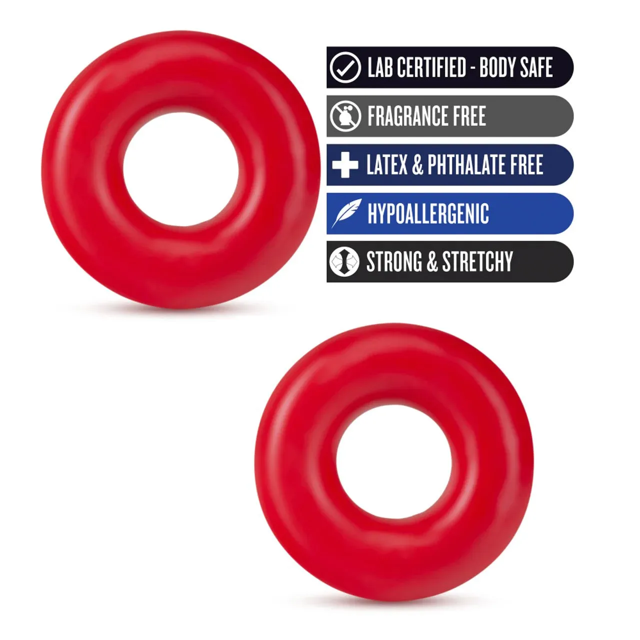 StayHard Donut Oversized Cock Rings 2pk by Blush Novelties