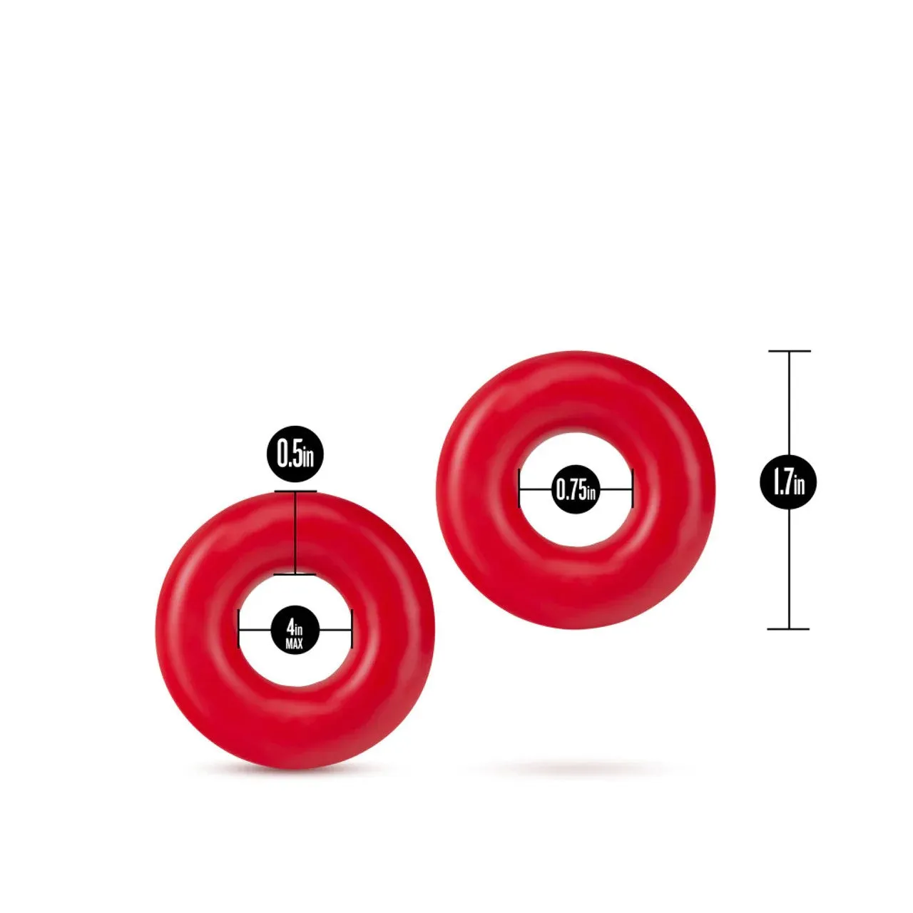 StayHard Donut Oversized Cock Rings 2pk by Blush Novelties