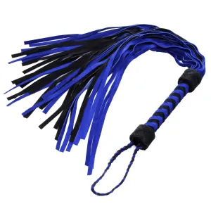 Strict L Black And Blue Suede Flogger