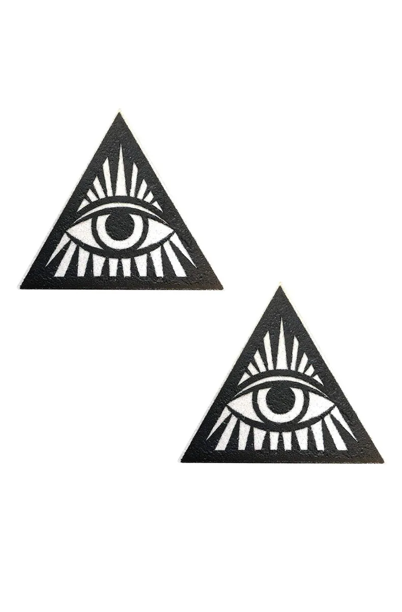 Third Eye Triange Black Glitter Pasties