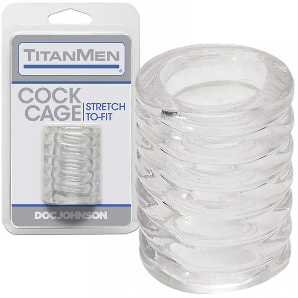 TitanMen Cock Cage BDSM Penis Delays Ejaculation Thick Ribbed Couples Sex Toy